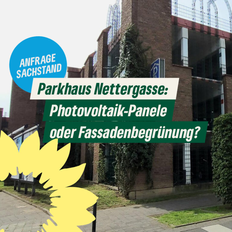 Parkhaus Nettergasse: Photovoltaik-Panele oder Fassadenbegrünung?